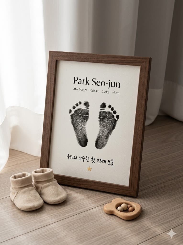 아기 발도장 액자